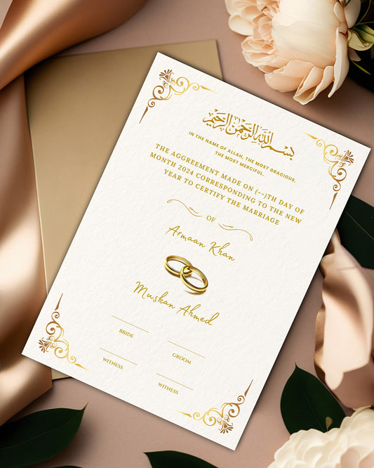 Golden Script Matrimony Nikah Nama