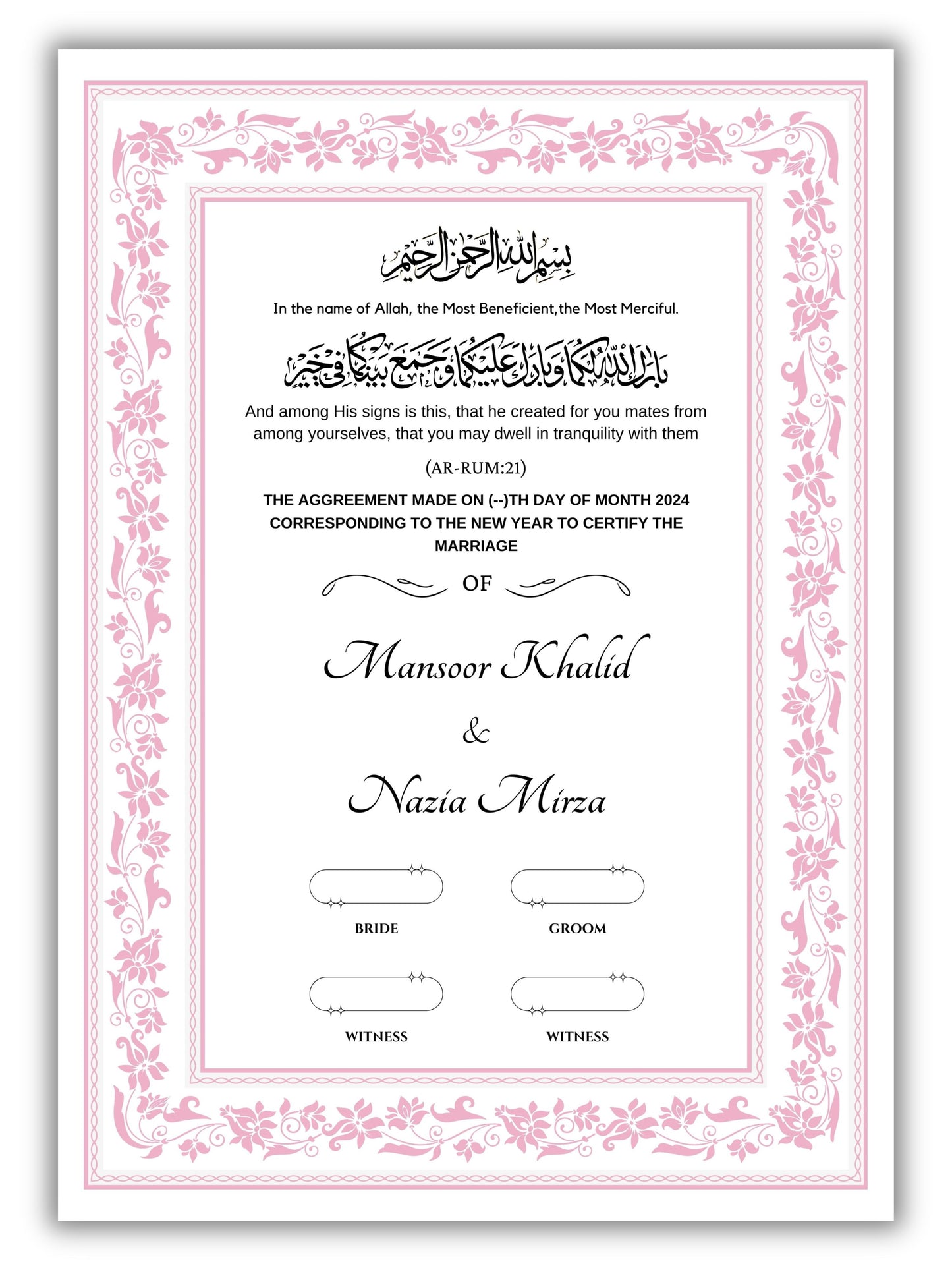 Rose Quartz Nikah Nama