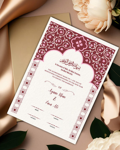 Maroon Magic Matrimony Nikah Nama