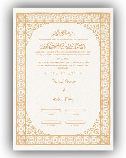 Celestial Gold Nikah Nama