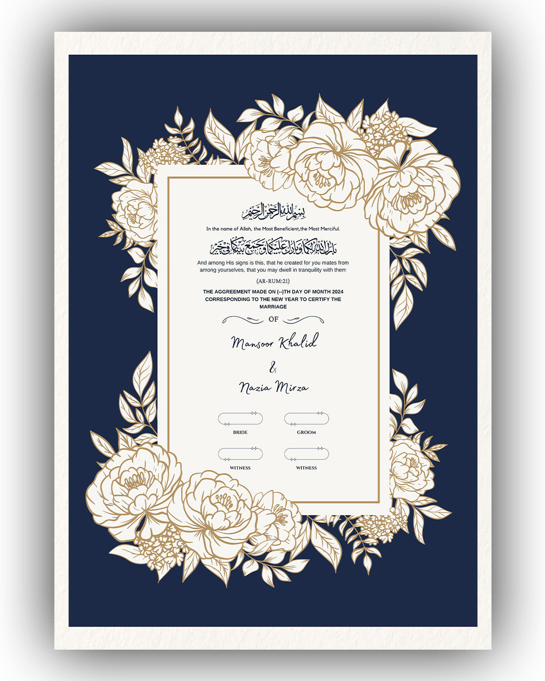 Nautical Elegance Nikah Nama