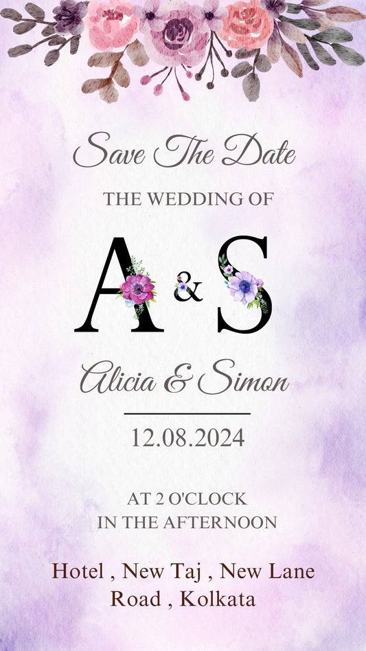 Digital Save the Date A & S Unique