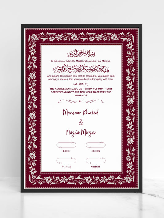 Mahogany Matrimony Nikah Nama