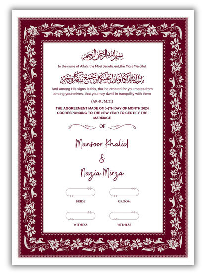 Mahogany Matrimony Nikah Nama