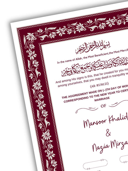 Mahogany Matrimony Nikah Nama