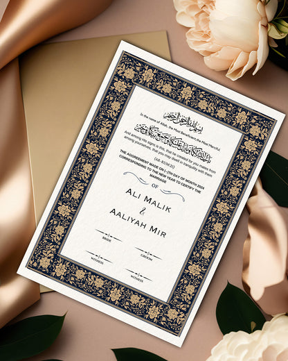 Ebony & Gold Turkish Nikah Nama